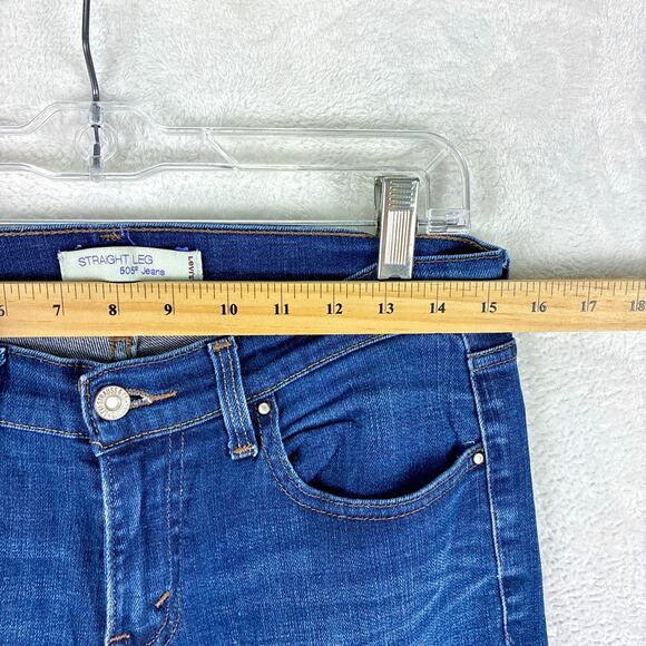 VTG Levis 505 Straight Leg Jeans Womens 30x32 Stretch Flap Pocket Y2K Rocker - Picture 9 of 10